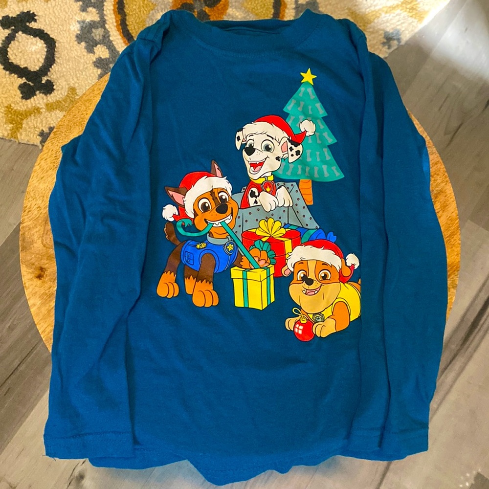 Paw Patrol Christmas Tree Long Sleeve Tee Shirt 4T